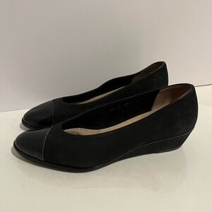 Black Ferragamo‎ wedge heels, Size 9.5